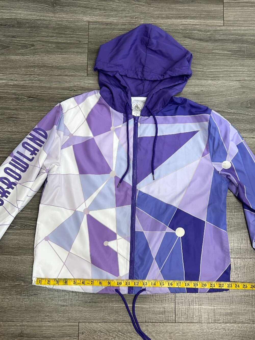 Disney Parks Tomorrowland Purple Wall Hooded Windbreaker Women's Large - Picture 16 of 16
